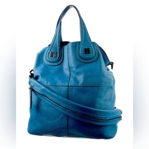 GIVENCHY Nightingale Large Blue Leather Shopper Tote Bag in Excellent condition.
